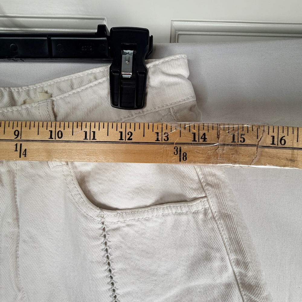 Pilcro and the Letterpress White Wide Leg Jeans High Rise Ladder Stitch Size 27 - Picture 3 of 13